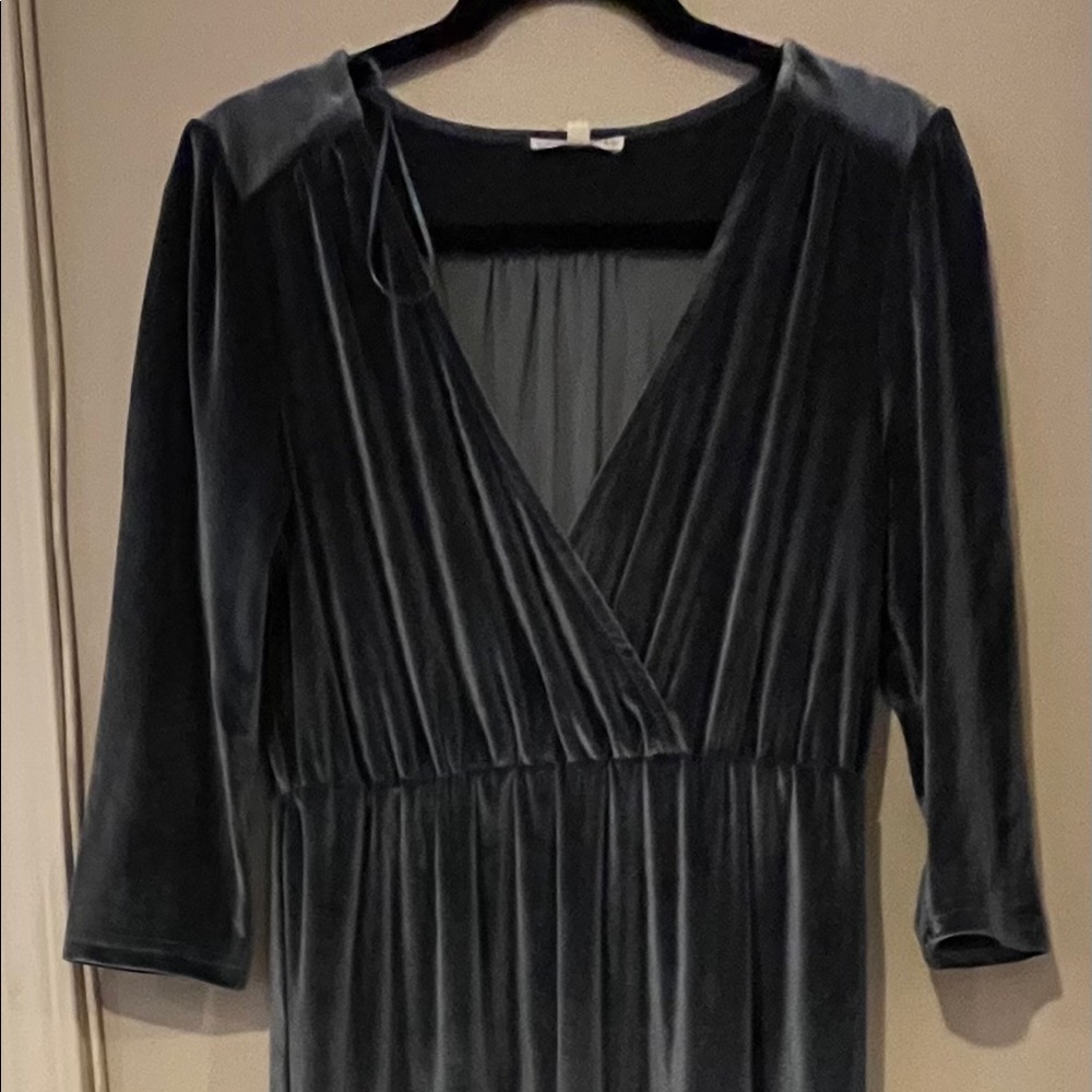 BLUE VELVET MAXI DRESS